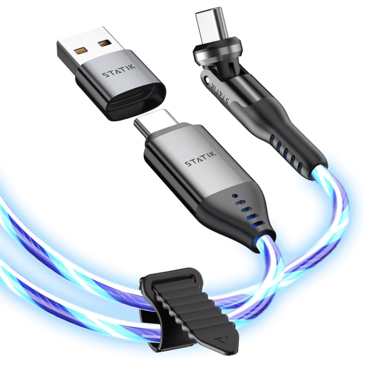 STATIK Kabel PowerPivot Pro Glowing LED USB-C Till USB-C 1m in de groep COMPUTERS & RANDAPPARATUUR / Computerkabels / USB / USB-C bij TP E-commerce Nordic AB (C99564)