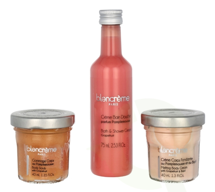 Blancreme Bath & Body Essentials Set 155 ml Body Soap 75ml/Body Cream 40ml/Body Scrub 40ml - Grapefruit in de groep BEAUTY & HEALTH / Cadeausets / Cadeausets voor haar bij TP E-commerce Nordic AB (C99687)