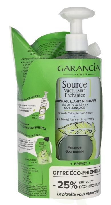 Garancia Source Micellar Cleansing Water Sweet Almond Set 800 ml 2x400ml in de groep BEAUTY & HEALTH / Huidsverzorging / Gezicht / Schoonmaak bij TP E-commerce Nordic AB (C99745)