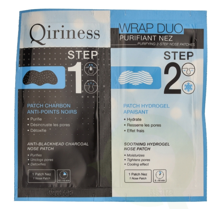 Qiriness Wrap Duo Purifying 2-Step Nose Patches 30 g 2 Patches in de groep BEAUTY & HEALTH / Huidsverzorging / Gezicht / Schoonmaak bij TP E-commerce Nordic AB (C99785)