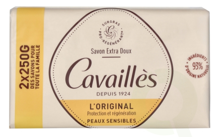 Roge Cavailles L\'Original Extra Mild Surgras Soap Bar Duo 500 g 2x250gr in de groep BEAUTY & HEALTH / Huidsverzorging / Lichaamsverzorging / Geurende zeep bij TP E-commerce Nordic AB (C99791)