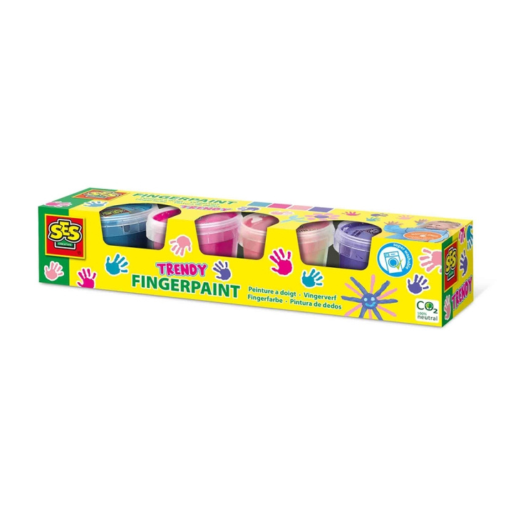 SES Creative Vingerverf Trendy 4x110ml - (S00392) in de groep SPEELGOED, KINDER- & BABYPRODUCTEN / Speelgoed / Ambachten bij TP E-commerce Nordic AB (D00440)