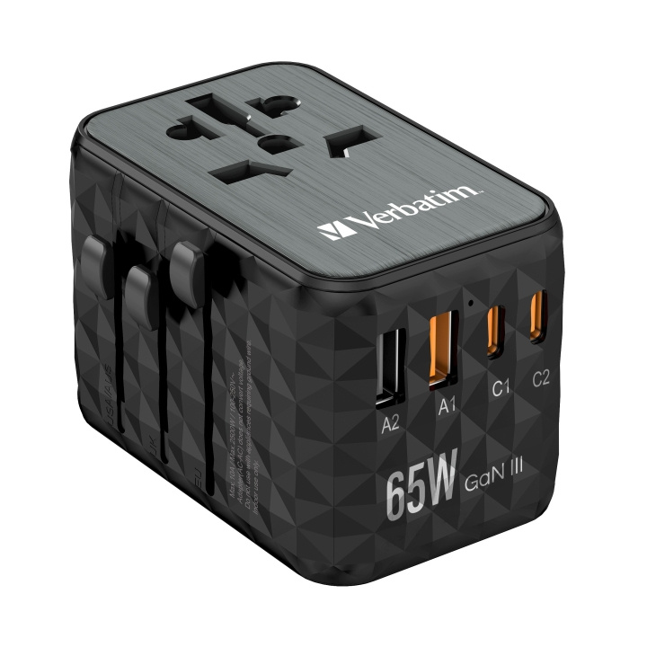 Verbatim GaN III Universele Reisadapter UTA-05 PD65W QC 4+ in de groep HUISHOUDEN & TUIN / Elektriciteit & Verlichting / Reisadapters bij TP E-commerce Nordic AB (D00531)