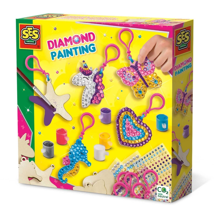 SES Creative Diamantschilderen - Houten sleutelhangers - (S14702) in de groep SPEELGOED, KINDER- & BABYPRODUCTEN / Speelgoed / Ambachten bij TP E-commerce Nordic AB (D00666)