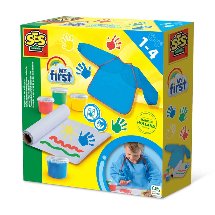 SES Creative Mijn eerste - Vingerverf met schort - (S14449) in de groep SPEELGOED, KINDER- & BABYPRODUCTEN / Speelgoed / Ambachten bij TP E-commerce Nordic AB (D00671)