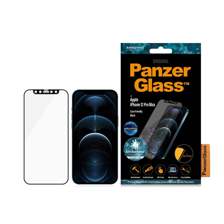 PanzerGlass iPhone 12 Pro Max (CF) Anti-Bluelight (AB), Zwart in de groep SMARTPHONE & TABLETS / Mobielbescherming / Apple / IPL en laser bij TP E-commerce Nordic AB (D00787)