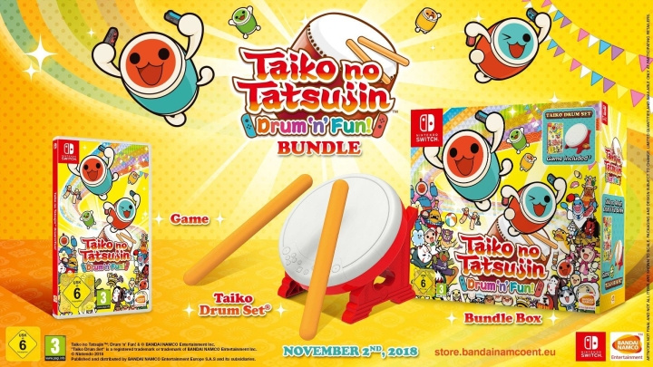 Taiko no Tatsujin: Drum \'n\' Fun! Bundle (Switch) in de groep HOME ELECTRONICS / Spelconsoles en accessoires / Nintendo Switch / Games bij TP E-commerce Nordic AB (D01189)