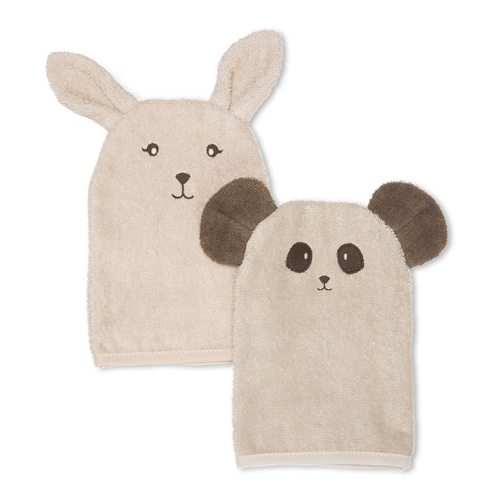 That\'s Mine Michi Wash Cloth 2 pcs Bunny & Panda in de groep SPEELGOED, KINDER- & BABYPRODUCTEN / Kindertextiel / Badaccessoires bij TP E-commerce Nordic AB (D01386)