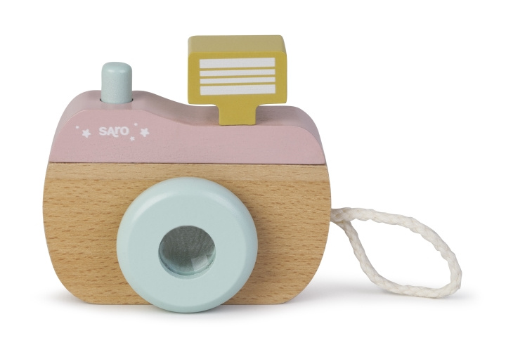 SARO Baby SARO - Wood Camera - Pink (SAO33432) in de groep SPEELGOED, KINDER- & BABYPRODUCTEN / Babyspeelgoed / Activiteitenspeelgoed bij TP E-commerce Nordic AB (D01613)