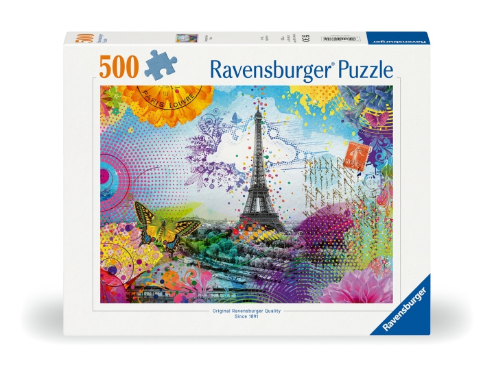 Ravensburger Puzzel Ansichtkaart van Parijs 500p (12000772) in de groep SPORT, VRIJE TIJD & HOBBY / Hobby / Puzzel bij TP E-commerce Nordic AB (D01658)