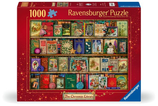 Ravensburger Puzzle The Christmas Library 1000p (12000324) in de groep SPORT, VRIJE TIJD & HOBBY / Hobby / Puzzel bij TP E-commerce Nordic AB (D01728)