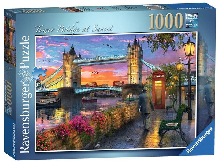 Ravensburger Puzzel - Tower Bridge bij zonsondergang 1000p (12000041) in de groep SPORT, VRIJE TIJD & HOBBY / Hobby / Puzzel bij TP E-commerce Nordic AB (D01731)