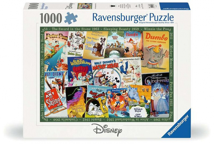 Ravensburger Puzzel - Disney Vintage Film Posters.1000p (12000689) in de groep SPORT, VRIJE TIJD & HOBBY / Hobby / Puzzel bij TP E-commerce Nordic AB (D01739)