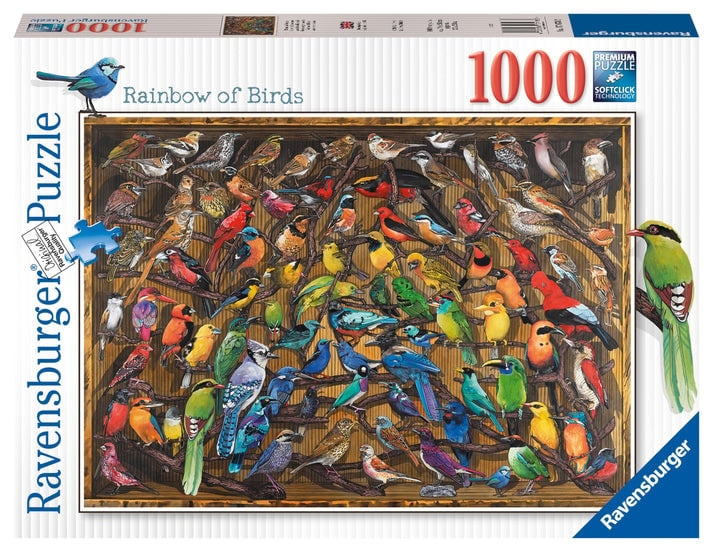 Ravensburger Puzzel - Regenboog van vogels, 1000 stukjes(12000281) in de groep SPORT, VRIJE TIJD & HOBBY / Hobby / Puzzel bij TP E-commerce Nordic AB (D01744)