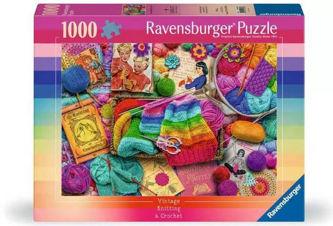 Ravensburger Puzzel - Vintage Breien & Haken 1000p (12001080) in de groep SPORT, VRIJE TIJD & HOBBY / Hobby / Puzzel bij TP E-commerce Nordic AB (D01750)