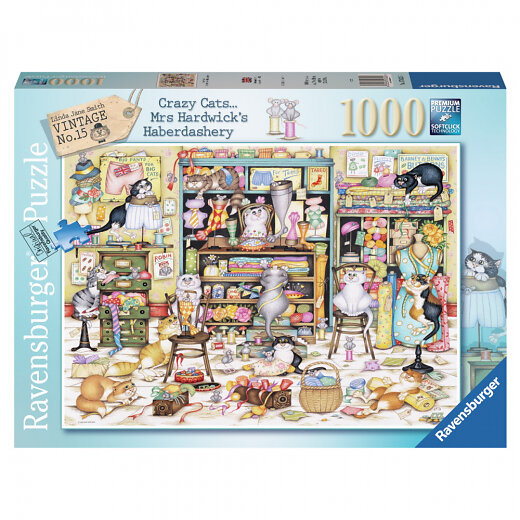 Ravensburger Puzzel - Crazy Cats Fournituren 1000p (12001083) in de groep SPORT, VRIJE TIJD & HOBBY / Hobby / Puzzel bij TP E-commerce Nordic AB (D01752)