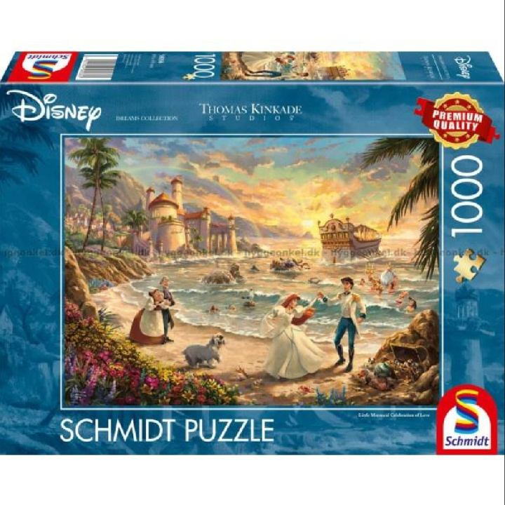 Schmidt Thomas Kinkade: Disney De kleine zeemeermin viering van de liefde, 1000 stukjes (SCH8036) in de groep SPORT, VRIJE TIJD & HOBBY / Hobby / Puzzel bij TP E-commerce Nordic AB (D01775)