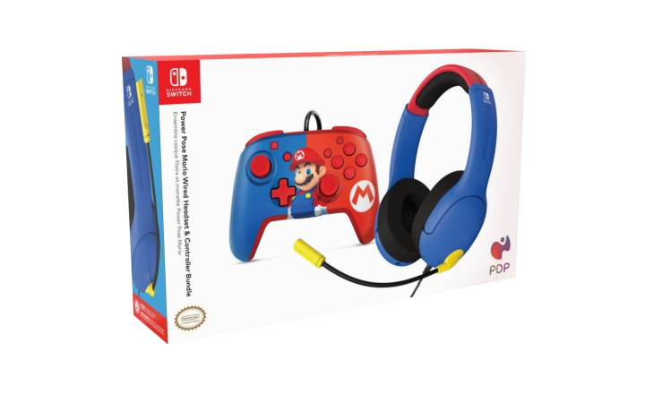 PDP Gaming Mario-bundel - Airlite Headset & Mario Power Pose Controller in de groep HOME ELECTRONICS / Spelconsoles en accessoires / Nintendo Switch / Accessoires bij TP E-commerce Nordic AB (D01923)