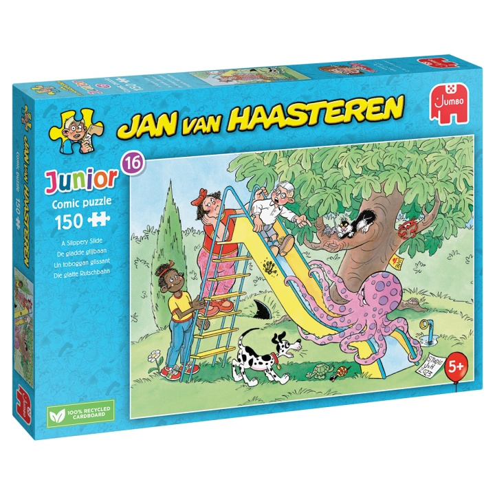 Jan van Haasteren Junior - Een glibberige glijbaan (150 stuks) in de groep SPEELGOED, KINDER- & BABYPRODUCTEN / Speelgoed / Kinderpuzzel bij TP E-commerce Nordic AB (D01942)