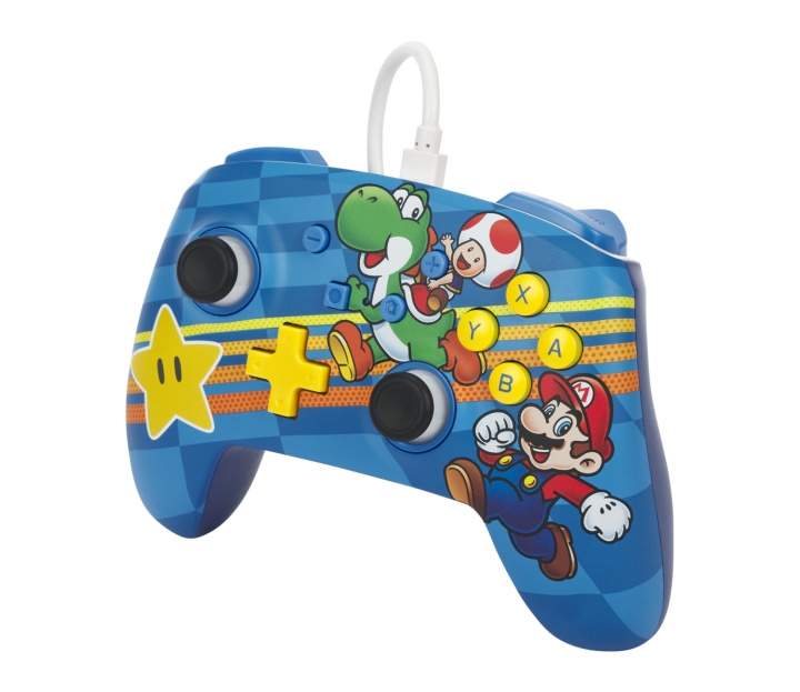 PowerA Verbeterde bedrade controller voor Nintendo Switch - Mushroom Kingdom Friends in de groep HOME ELECTRONICS / Spelconsoles en accessoires / Nintendo Switch / Accessoires bij TP E-commerce Nordic AB (D02231)