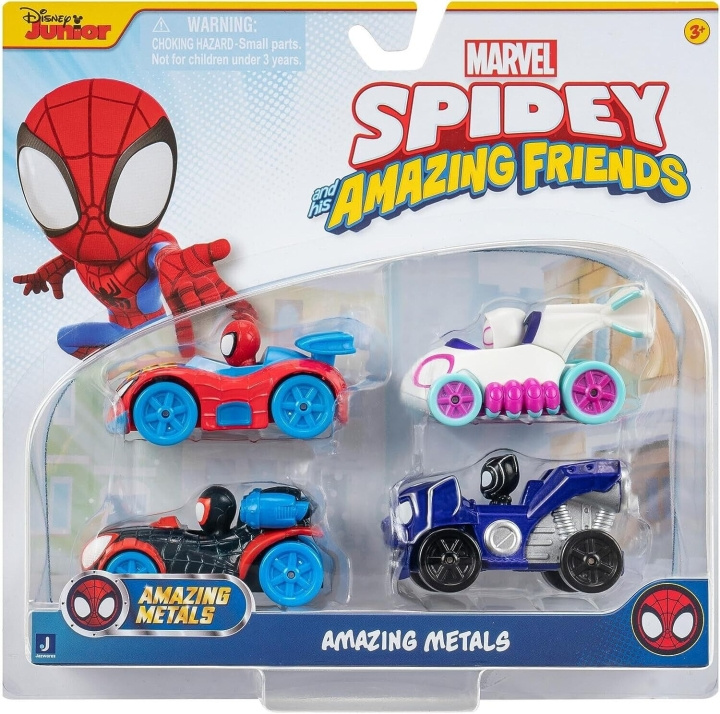 Spidey AMAZING METALS CAR 4 PK (SNF0200) in de groep SPEELGOED, KINDER- & BABYPRODUCTEN / Speelgoed / Figuren, Miniaturen & accessoires bij TP E-commerce Nordic AB (D02334)