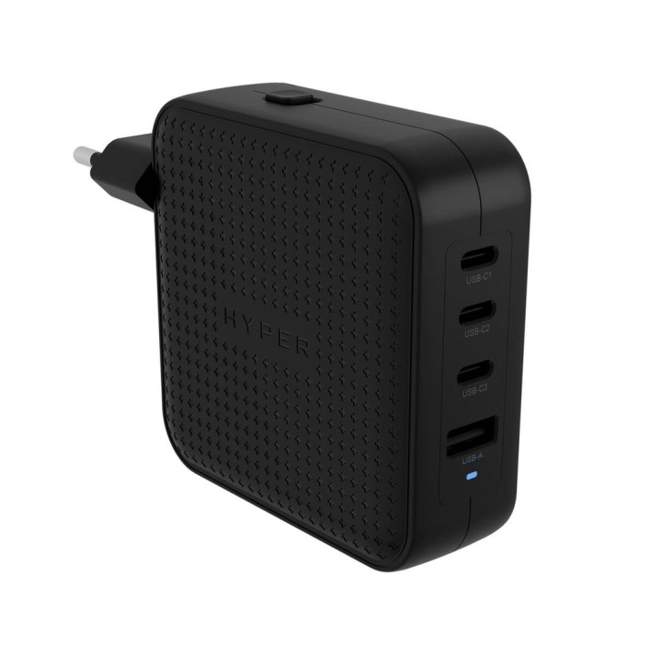 Targus Hyper - HyperJuice 100W USB-C GaN Reislader (3C+1A) - Zwart in de groep SMARTPHONE & TABLETS / Opladers & Kabels / Wandoplader / Wandoplader Type C bij TP E-commerce Nordic AB (D02469)