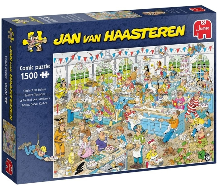 Jan van Haasteren Clash van de bakkers (1500 stukjes) (JUM9077) in de groep SPORT, VRIJE TIJD & HOBBY / Hobby / Puzzel bij TP E-commerce Nordic AB (D02476)