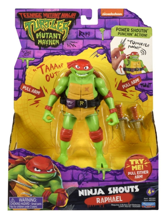 Teenage Mutant Ninja Turtles Turtles Mutant Mayhem - Power Sounds 14cm - Raphael in de groep SPEELGOED, KINDER- & BABYPRODUCTEN / Speelgoed / Figuren, Miniaturen & accessoires bij TP E-commerce Nordic AB (D02526)