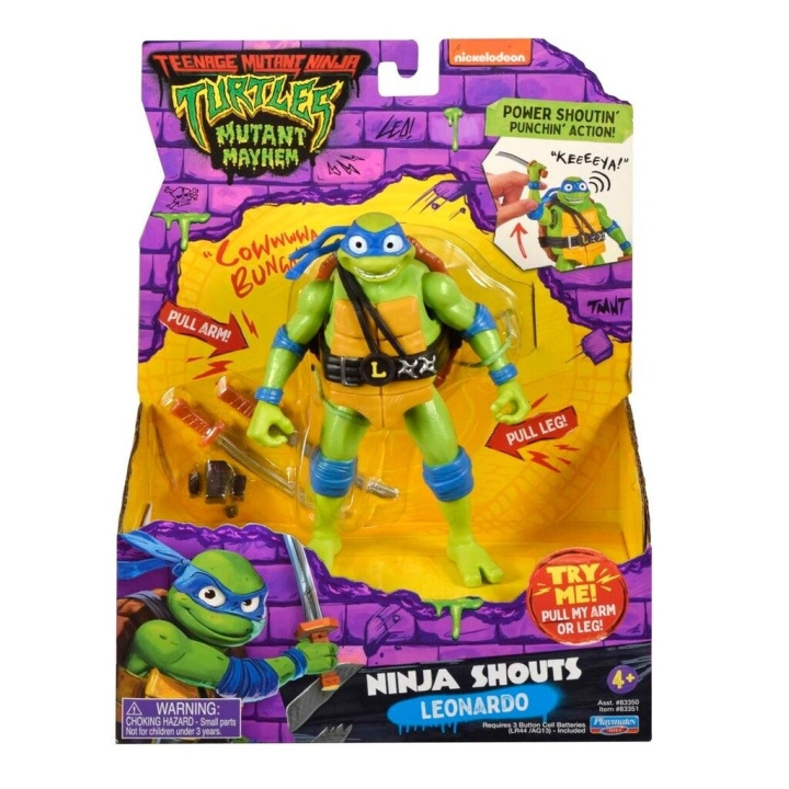 Teenage Mutant Ninja Turtles Turtles Mutant Mayhem - Power Sounds 14cm - Leonardo in de groep SPEELGOED, KINDER- & BABYPRODUCTEN / Speelgoed / Figuren, Miniaturen & accessoires bij TP E-commerce Nordic AB (D02527)