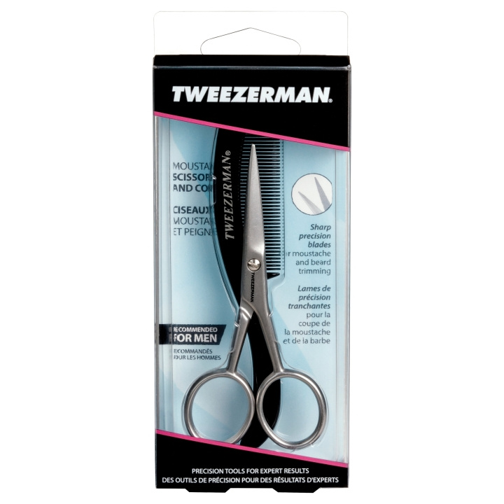 Tweezerman Snorschaar met kam in de groep BEAUTY & HEALTH / Haar & Styling / Scheren & Trimmen / Baardkammen & Scheerborstels bij TP E-commerce Nordic AB (D02591)