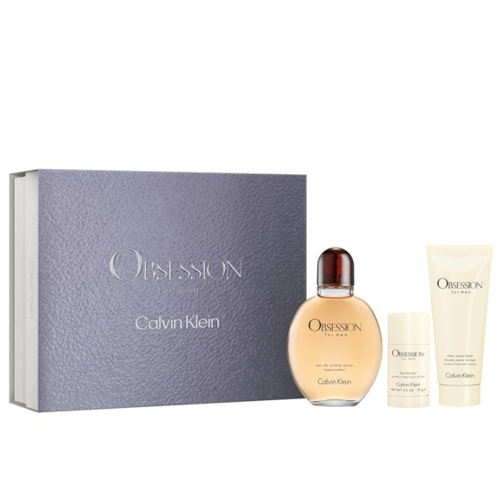 Calvin Klein Giftset Calvin Klein Obsession for Men Edt 125ml + Aftershave Balm 100ml + Deostick 75g in de groep BEAUTY & HEALTH / Cadeausets / Cadeausets voor hem bij TP E-commerce Nordic AB (D03097)