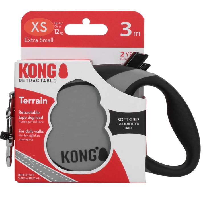 Kong Intrekbare riem Terrain Grey XS (3m/12kg) - (KongTRNXSGY) in de groep HUISHOUDEN & TUIN / Huisdieraccessoires / Hond bij TP E-commerce Nordic AB (D03795)