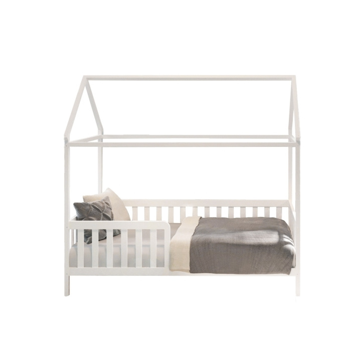 Babytrold House Junior Bed met Dak 80 x 160 cm - Wit in de groep SPEELGOED, KINDER- & BABYPRODUCTEN / Kinderkamer / Kinderbedden bij TP E-commerce Nordic AB (D03969)