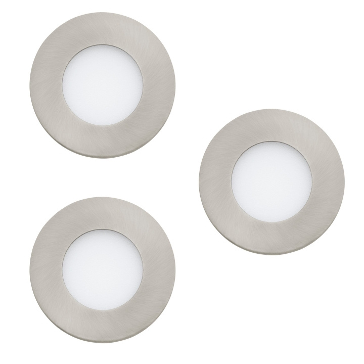 Eglo Set van 3x Fueva-Z inbouwlampen geborsteld staal Ø8,5 - TW - Zigbee, Bluetooth in de groep HUISHOUDEN & TUIN / Smart home / Slimme verlichting bij TP E-commerce Nordic AB (D04029)