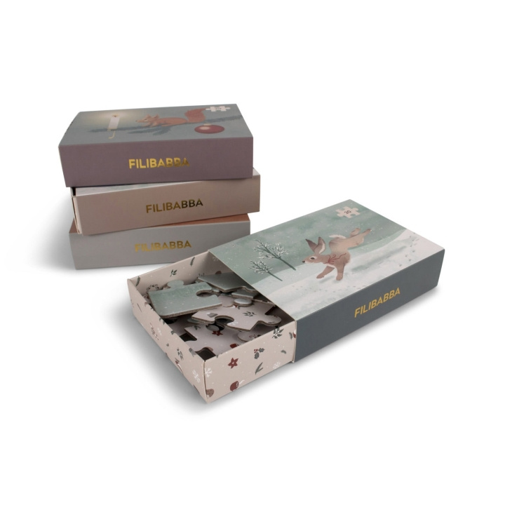 Filibabba Set van 4 puzzels - Wonderful Winter - (FI-03311) in de groep SPORT, VRIJE TIJD & HOBBY / Hobby / Puzzel bij TP E-commerce Nordic AB (D04131)