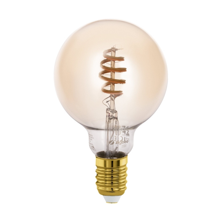 Eglo E27 G95 spiraal, amber - TW - Zigbee, Bluetooth in de groep HOME ELECTRONICS / Verlichting / LED-lampen bij TP E-commerce Nordic AB (D04193)