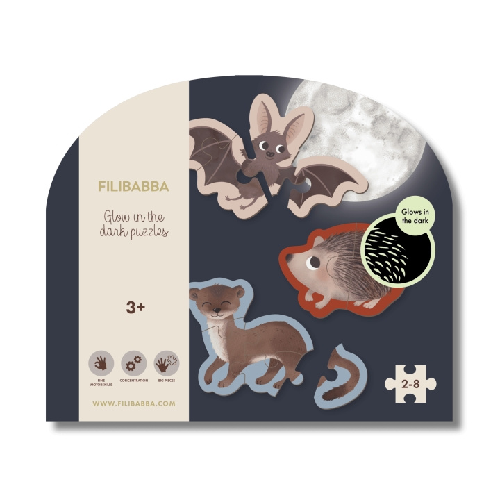 Filibabba Glow in the dark puzzel - Bosvrienden - (FI-03320) in de groep SPEELGOED, KINDER- & BABYPRODUCTEN / Speelgoed / Kinderpuzzel bij TP E-commerce Nordic AB (D04360)