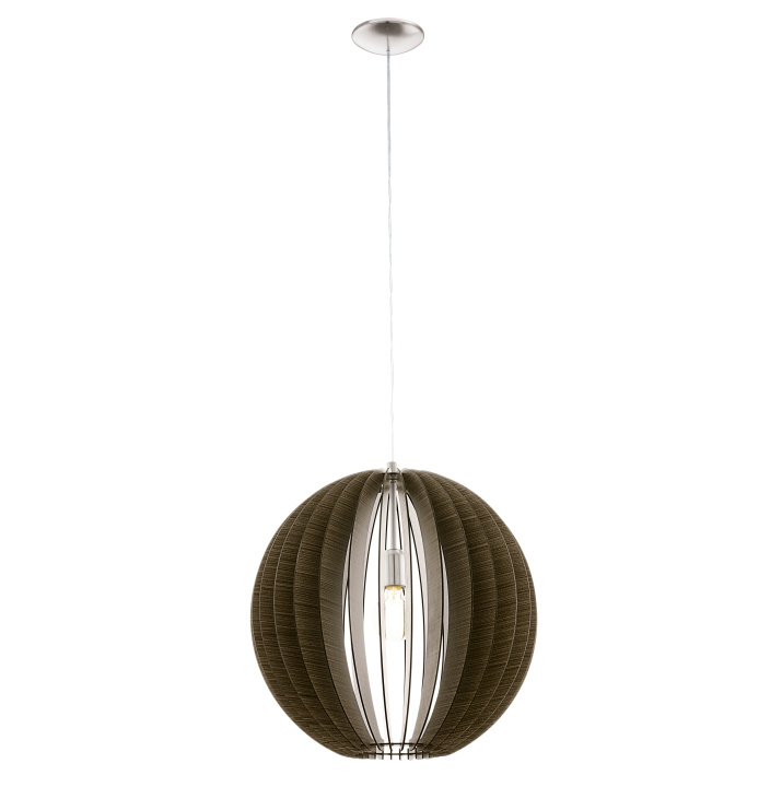 Eglo COSSANO HANGER - Eik - 50 cm diameter - satineret nikkel in de groep HOME ELECTRONICS / Verlichting / Plafondverlichting bij TP E-commerce Nordic AB (D04454)