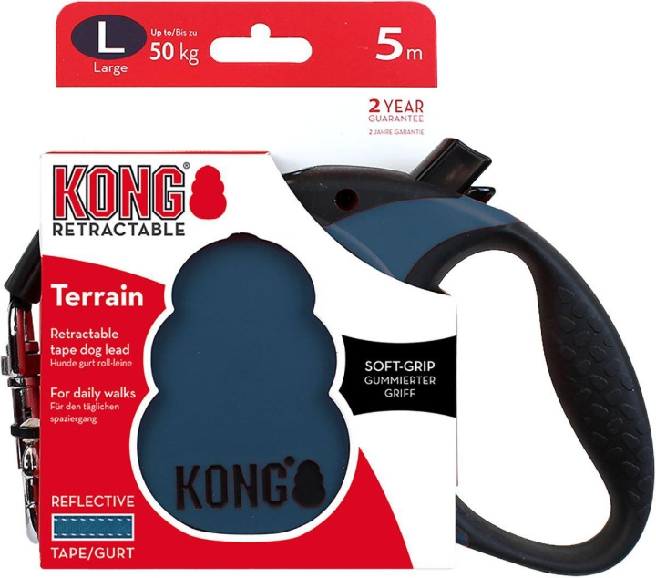 Kong Intrekbare riem Terrain L 5M Tape Blauw Max 50Kg - (608.1116) in de groep HUISHOUDEN & TUIN / Huisdieraccessoires / Hond bij TP E-commerce Nordic AB (D04601)