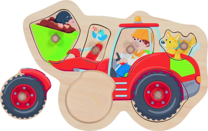 Goki Uitklapbare puzzel, wiellader (57345) in de groep SPEELGOED, KINDER- & BABYPRODUCTEN / Speelgoed / Kinderpuzzel bij TP E-commerce Nordic AB (D04604)