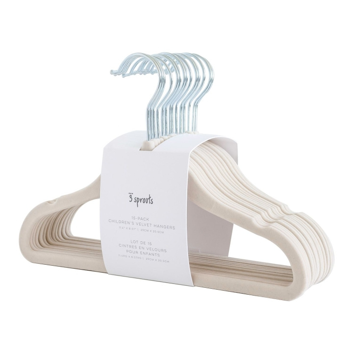 3 Sprouts Fluwelen Hanger (Set van 15) - Beige in de groep SPEELGOED, KINDER- & BABYPRODUCTEN / Kinderkamer / Opslag bij TP E-commerce Nordic AB (D04623)