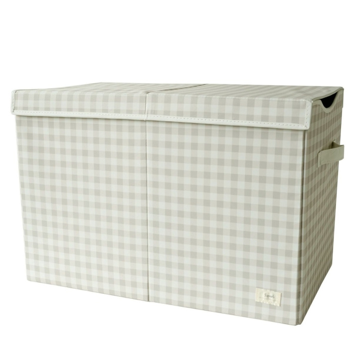 3 Sprouts Gerecyclede opvouwbare speelgoedkist - Gingham beige in de groep SPEELGOED, KINDER- & BABYPRODUCTEN / Speelgoed / Speelset bij TP E-commerce Nordic AB (D04626)