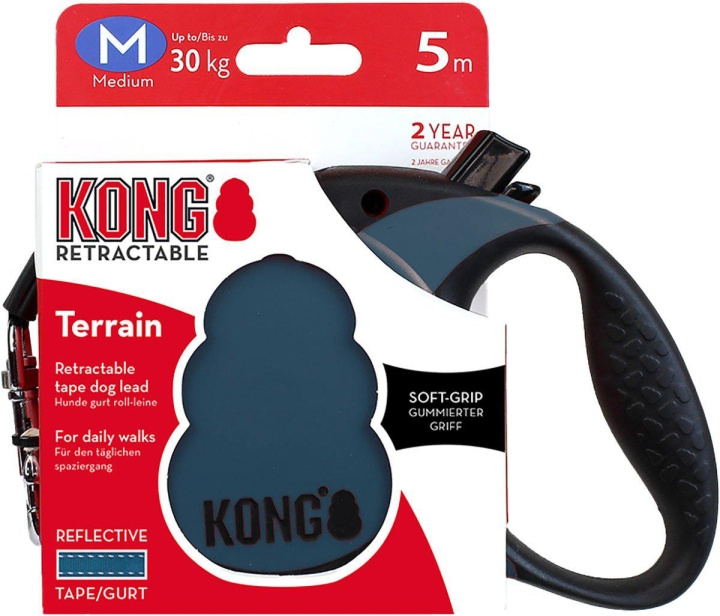 Kong Intrekbare riem Terrain M 5M Tape Blauw Max 30Kg - (608.1114) in de groep HUISHOUDEN & TUIN / Huisdieraccessoires / Hond bij TP E-commerce Nordic AB (D04633)