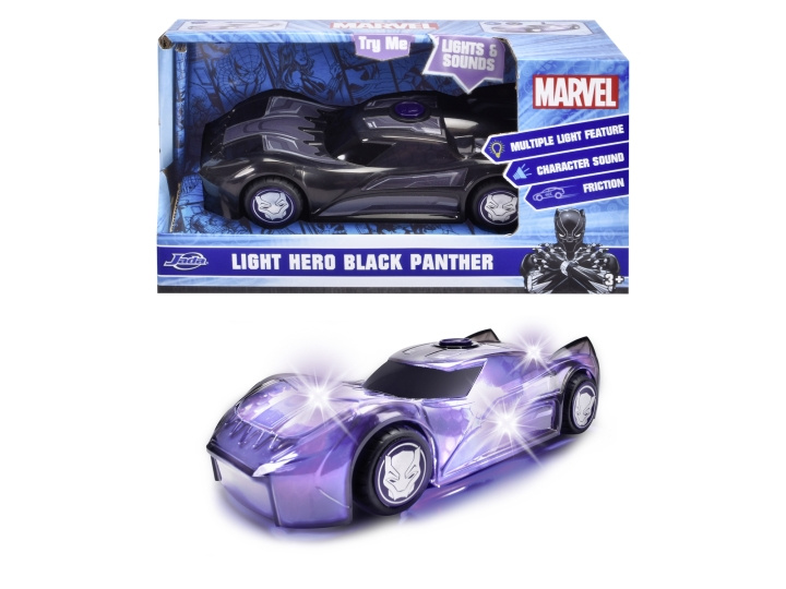 Dickie Toys Marvel Light Hero Black Panther 1:32 (203222004) in de groep SPEELGOED, KINDER- & BABYPRODUCTEN / Speelgoed / Speelgoedauto\'s bij TP E-commerce Nordic AB (D04878)