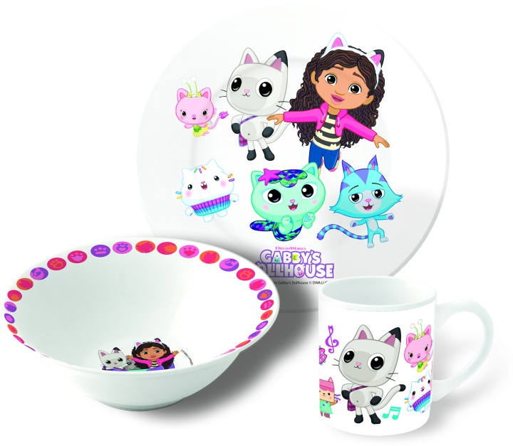 Gabby\'s Dollhouse Stor - 3-Delige Keramische Geschenkset - Gabby\'s Dollhouse (88045) in de groep SPEELGOED, KINDER- & BABYPRODUCTEN / Eten & Drinken / Kinderservies bij TP E-commerce Nordic AB (D05048)