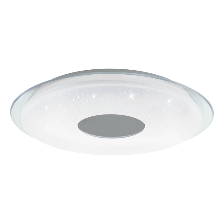 Eglo Lanciano-Z plafondlamp chroom en wit met kristaleffect Ø45 - TW - Zigbee, Bluetooth in de groep HOME ELECTRONICS / Verlichting / Plafondverlichting bij TP E-commerce Nordic AB (D05139)