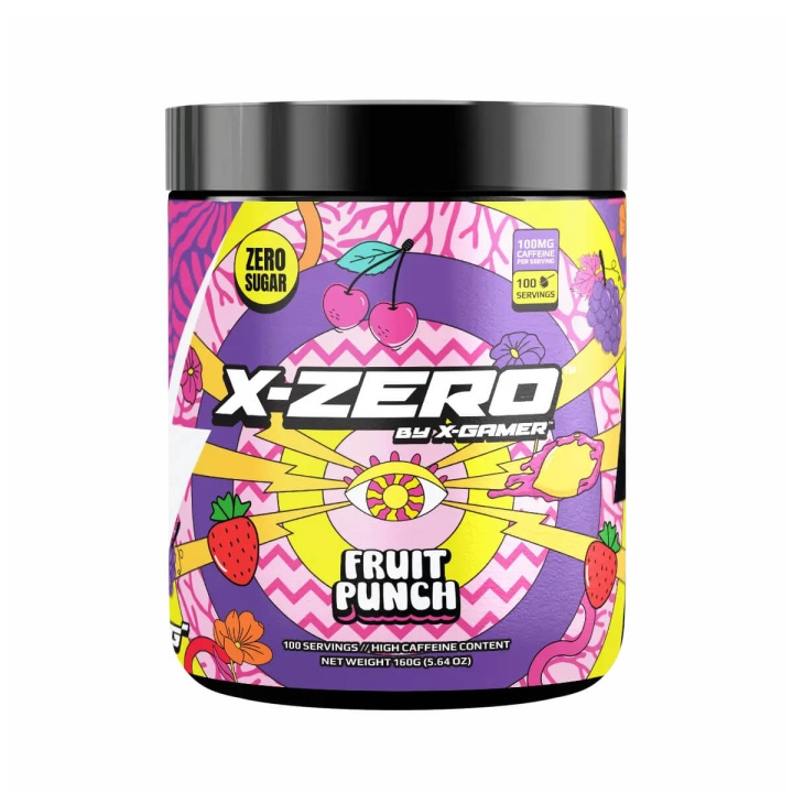 X-GAMER Energidryckspulver X-Zero 160 gram Fruit Punch in de groep COMPUTERS & RANDAPPARATUUR / GAMING / Energiedrankjes voor gamers bij TP E-commerce Nordic AB (D05306)