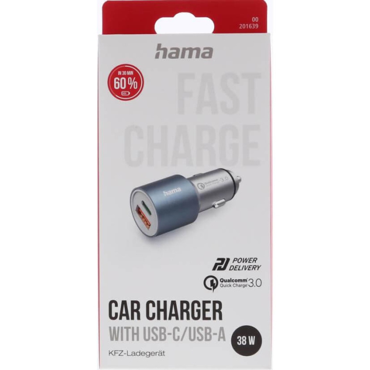 Hama Billaddare USB-C USB-A PD 38W Metall in de groep SMARTPHONE & TABLETS / Opladers & Kabels / Autoladers / Autoladers USB bij TP E-commerce Nordic AB (D05319)