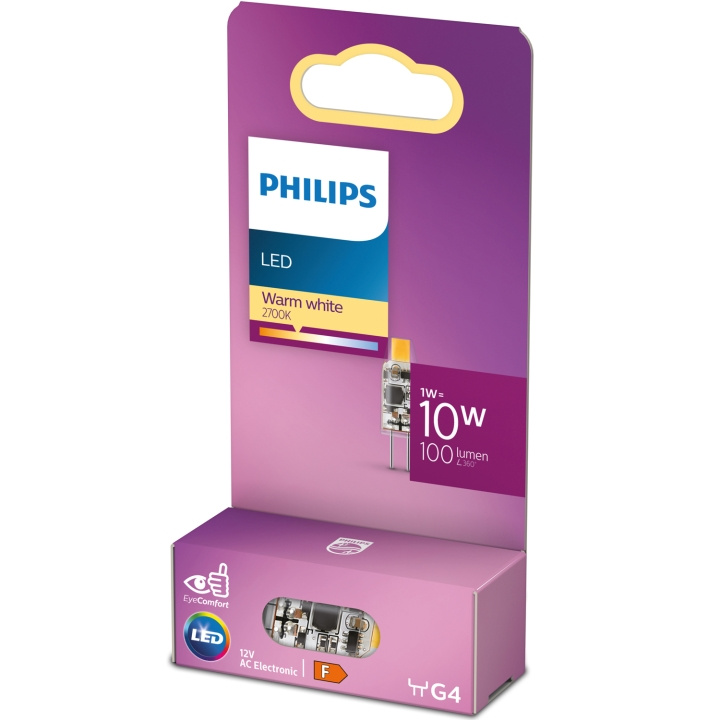 Philips LED G4 1W (10W) 12V Micro 100lm Dimbar Varmvit in de groep HOME ELECTRONICS / Verlichting / LED-lampen bij TP E-commerce Nordic AB (D05493)