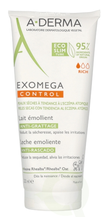 A-Derma Exomega Control Emollient Lotion 200 ml in de groep BEAUTY & HEALTH / Huidsverzorging / Lichaamsverzorging / Body lotion bij TP E-commerce Nordic AB (D05635)